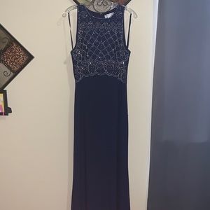 Jackie Jon Sleeveless Beaded Bodice Formal Gown!